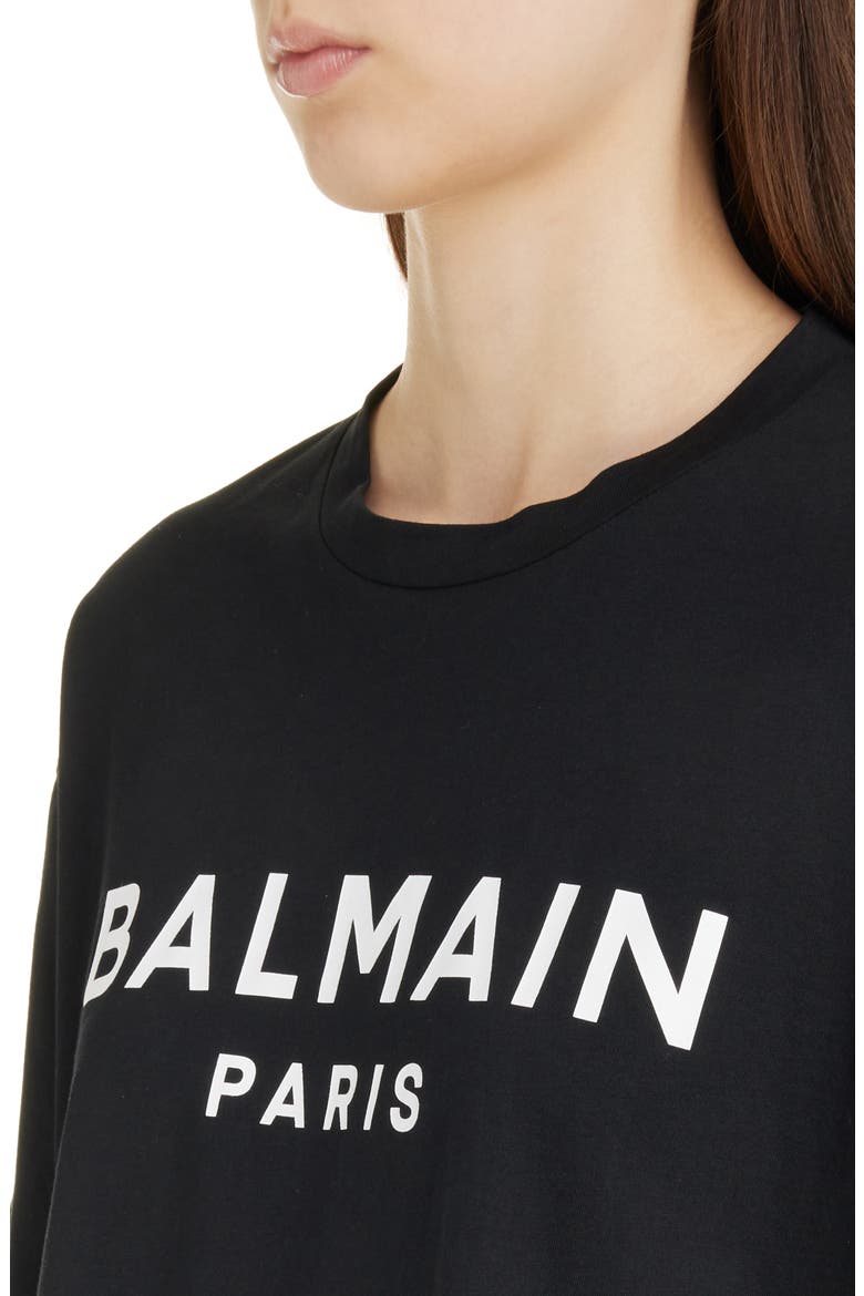 Logo Crop Cotton Graphic T-Shirt, Alternate, color, EAB BLACK/ WHITE