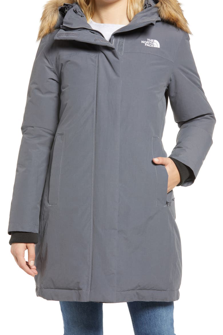 Arctic Waterproof 550-Fill-Power Down Parka with Faux Fur Trim, Alternate, color, VANADIS GREY