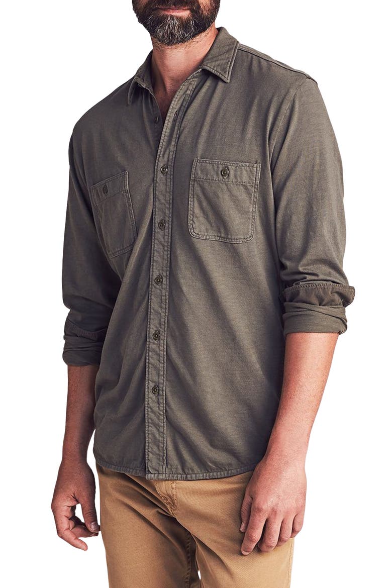 Brand Seasons Button-Up Shirt, Main, color, OLIVE