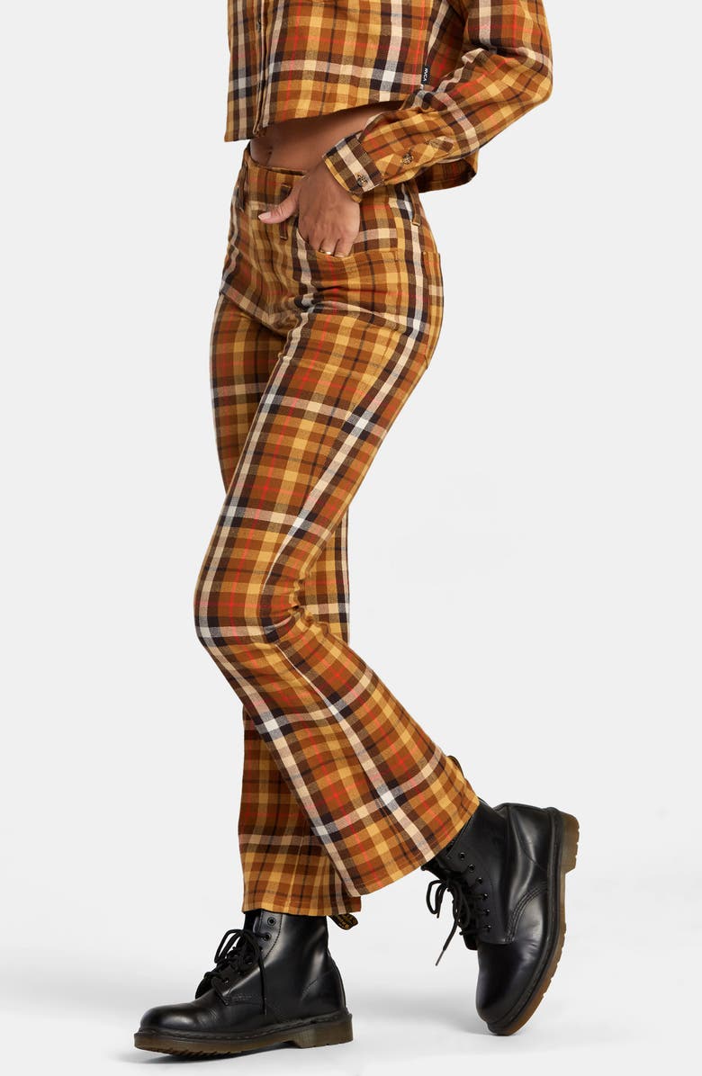 RVCA Kennedy Gingham Flare Pants, Alternate, color,