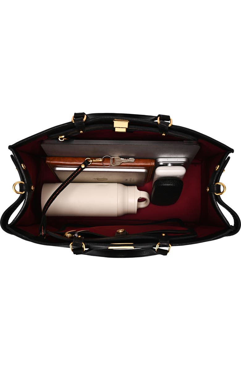 OLD TREND Ixia Genuine Leather Jet Set Travel Tote, Alternate, color, Black