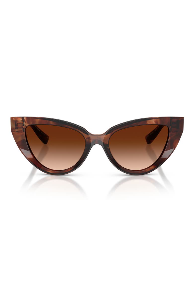 52mm Polarized Cat Eye Sunglasses, Main, color, DARK RED HAVANA