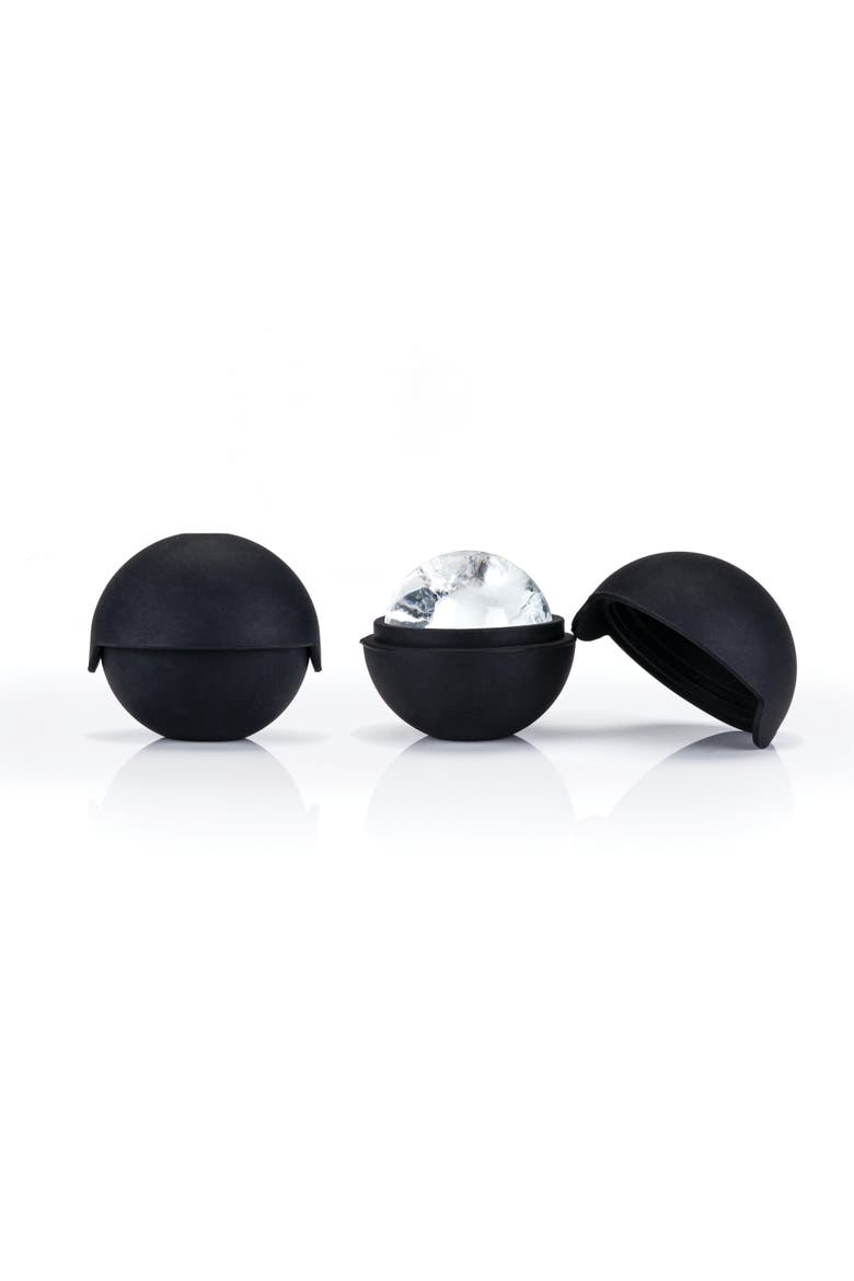 Glacier Rocks Ice Sphere Molds Set of 4, Main, color, BLACK