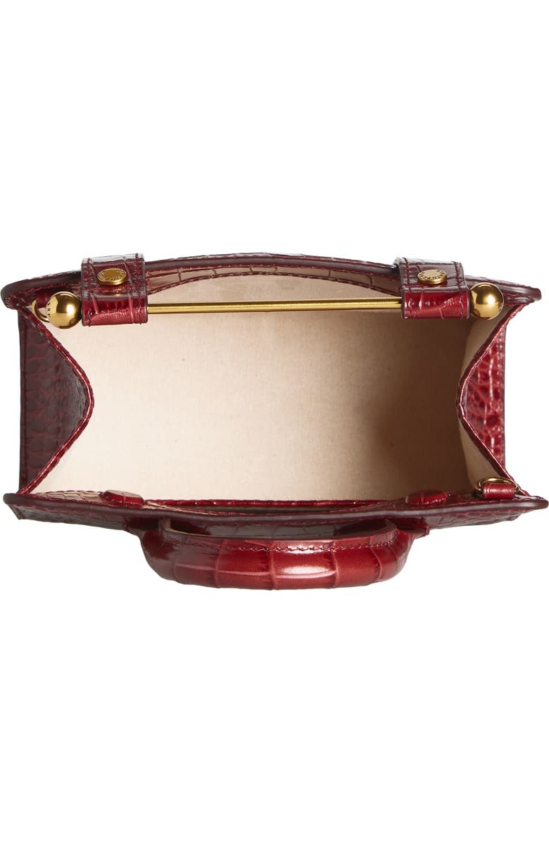 Strathberry Nano Croc Embossed Leather Tote, Alternate, color, Oxblood