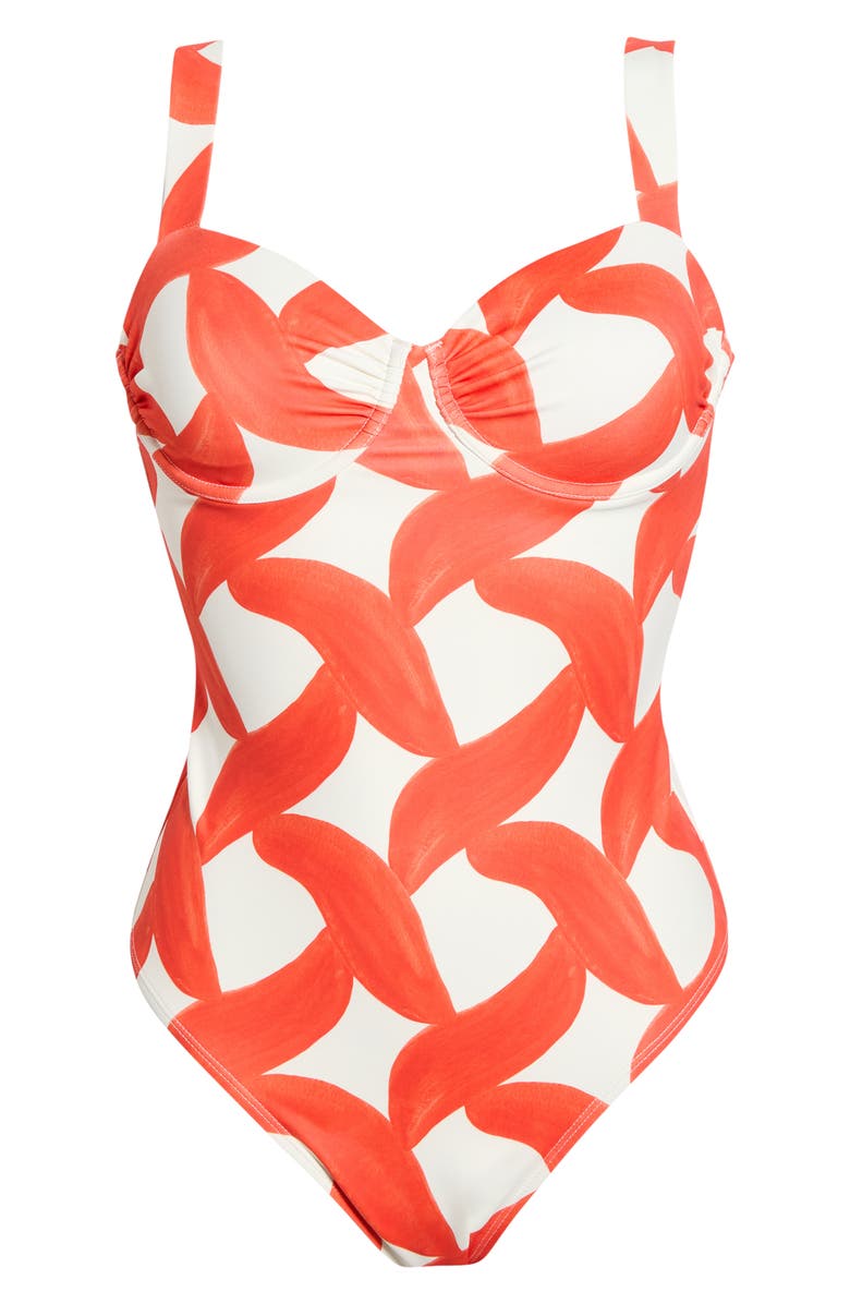 Hutch Barrett Underwire One-Piece Swimsuit, Alternate, color, Ivory/ Coral