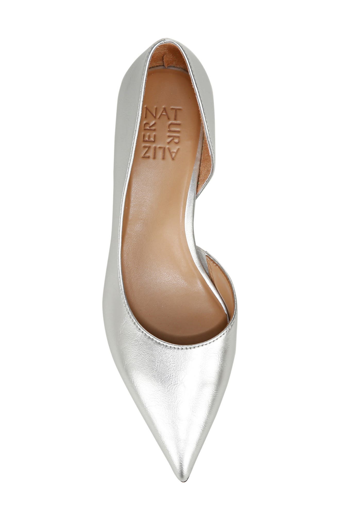 Naturalizer Gallent Half d'Orsay Pointed Toe Pump, Alternate, color, Silver