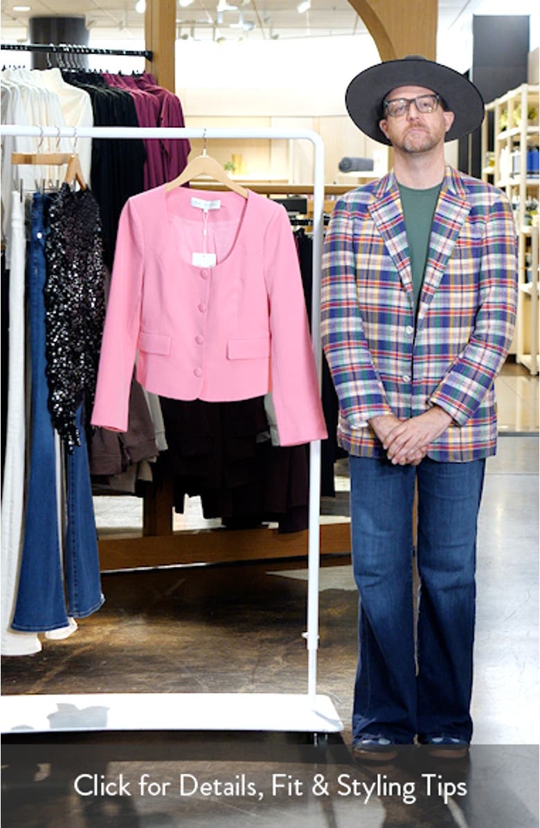 Scoop Neck Button-Up Blazer, sales video thumbnail