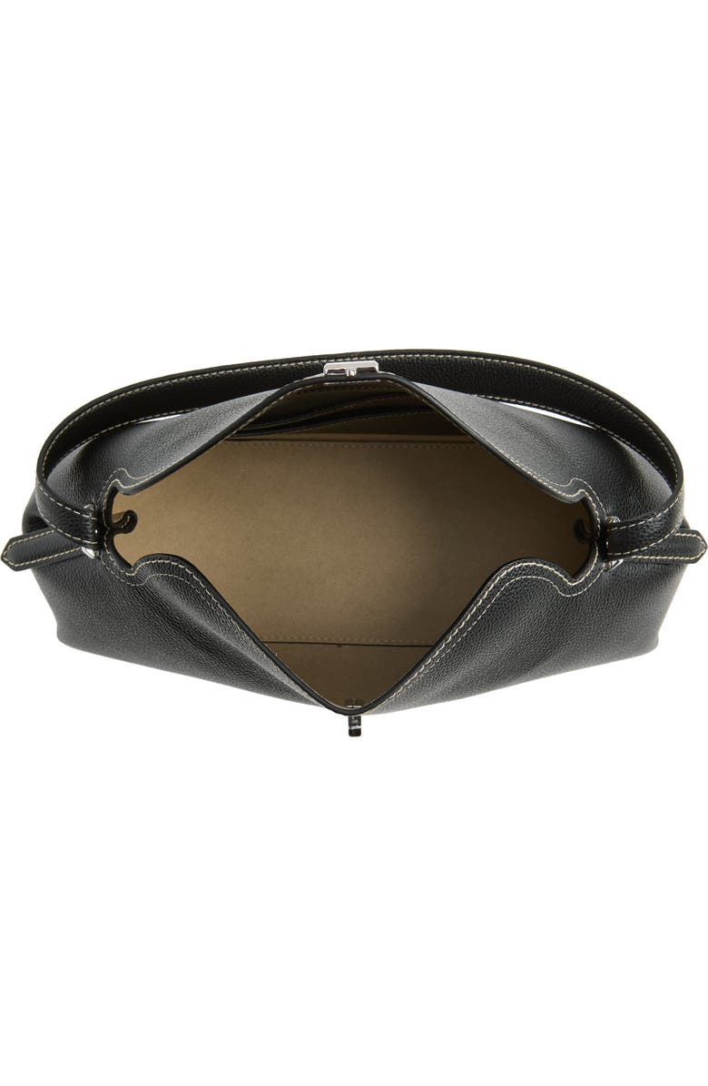TOTEME T-Lock Leather Shoulder Bag, Alternate, color, Black
