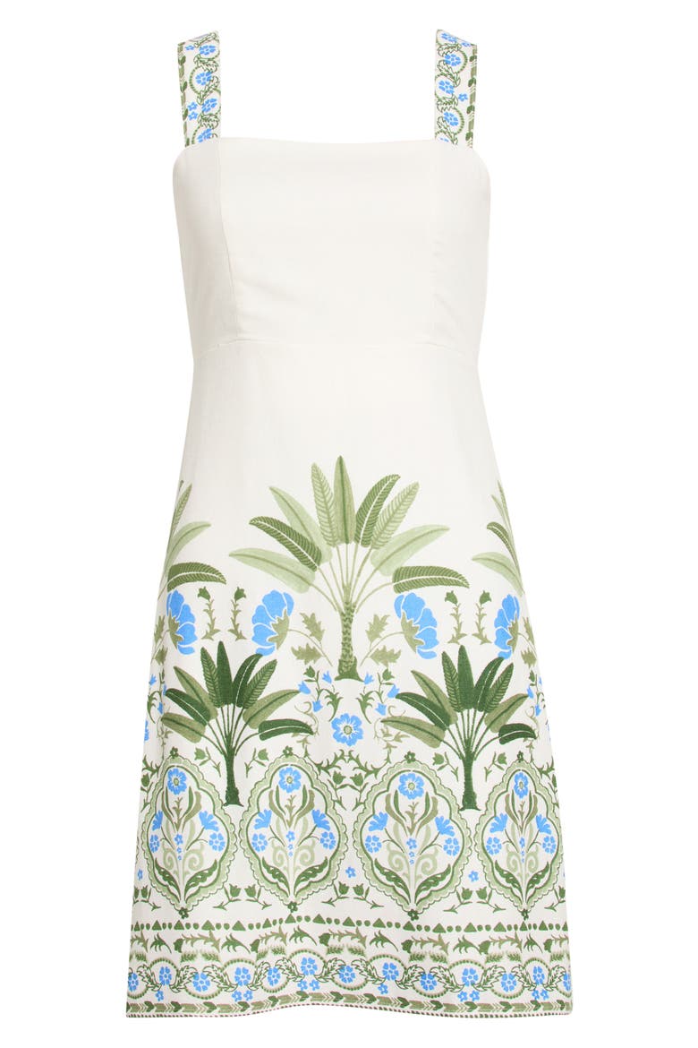 Senara Floral Minidress, Alternate, color, WHITE-GREEN-MULTI