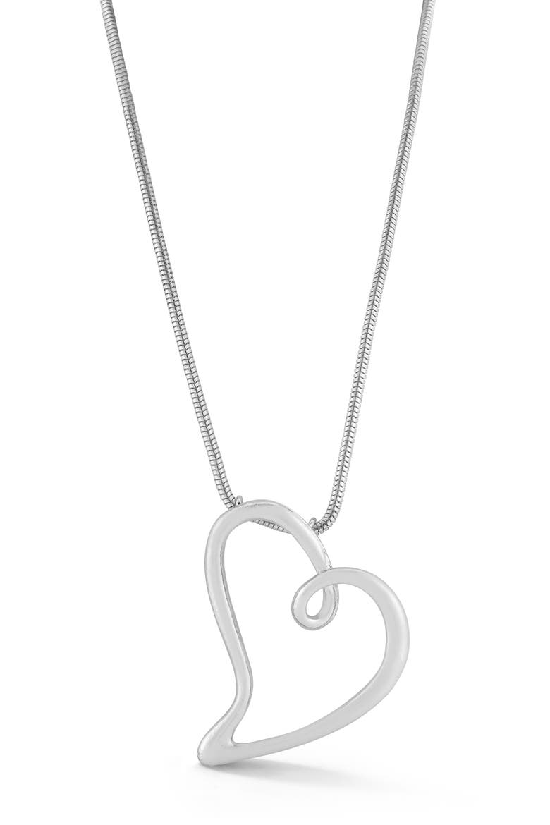 Heart Pendant Necklace, Main, color, SILVER