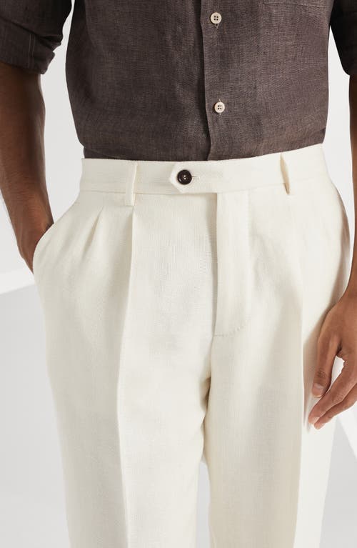 Brunello Cucinelli Diagonal Twill Trousers In Panama