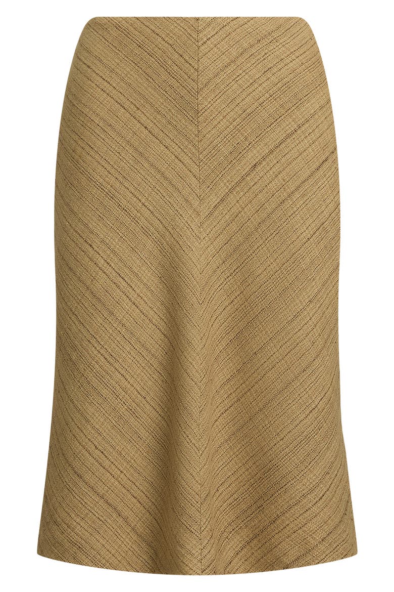 Herringbone Linen-Blend Tweed Skirt, Alternate, color, NEW TAN/ BROWN MULTI