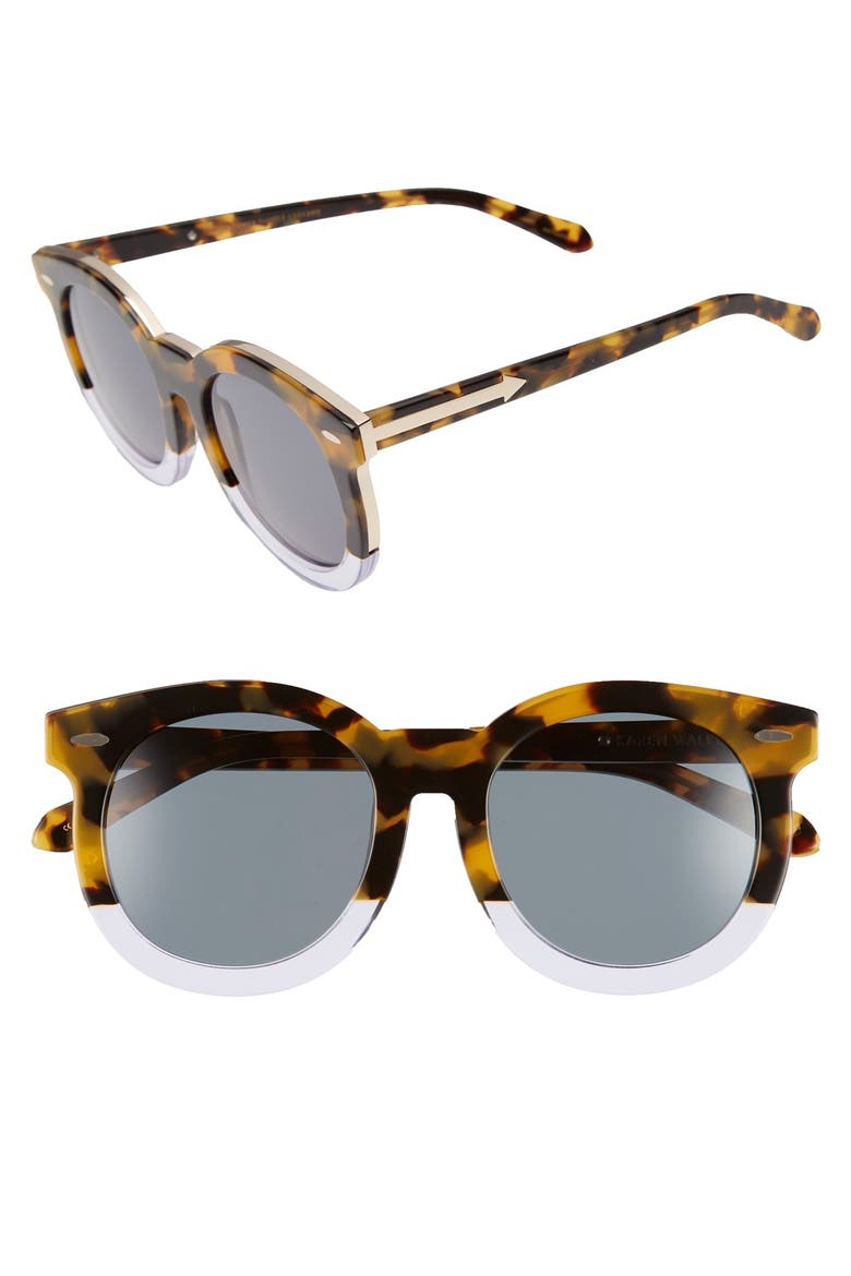 'Super Duper Thistle' 52mm Retro Sunglasses, Main, color, CRAZY TORTOISE/ CLEAR/ GOLD