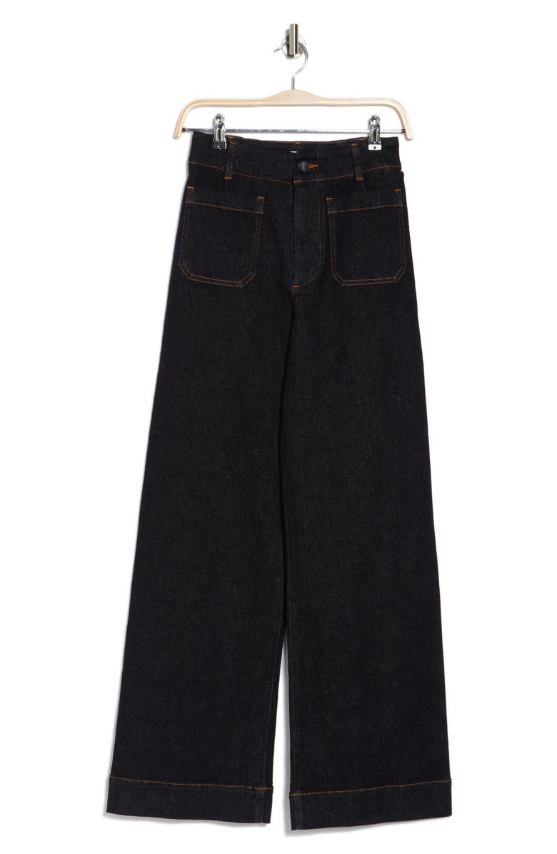 Vigoss Patch Pocket High Waist Wide Leg Jeans, Alternate, color, 