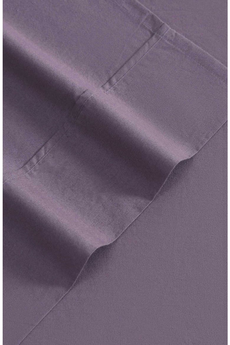 Solid 180 Thread Count Cotton Percale Sheet Set, Alternate, color, PLUM GREY