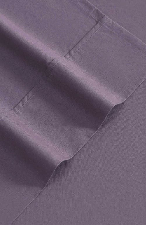 Eddie Bauer Solid 180 Thread Count Cotton Percale Sheet Set In Plum Grey