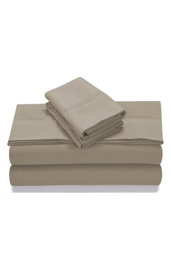 Azores Home 110 Gsm Extra Deep Pocket Sheet Set In Taupe