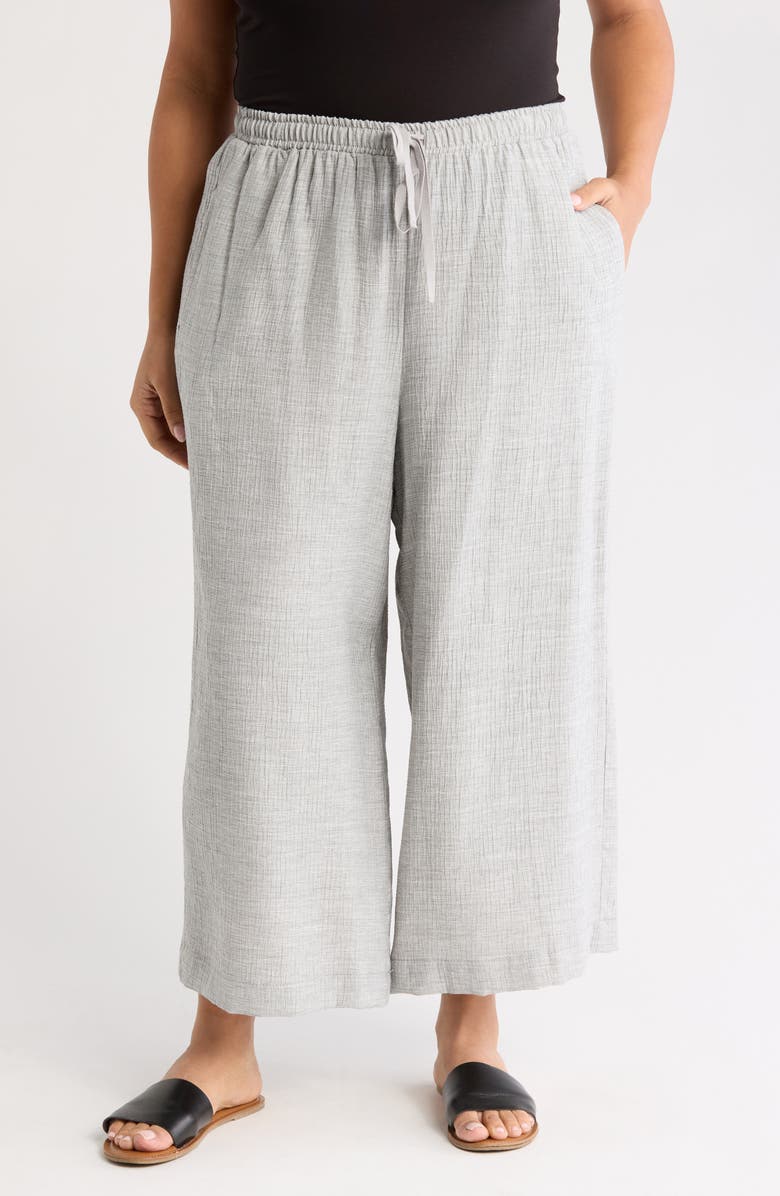 MAX STUDIO Double Weave Cropped Pants, Main, color, Light Heather Gray