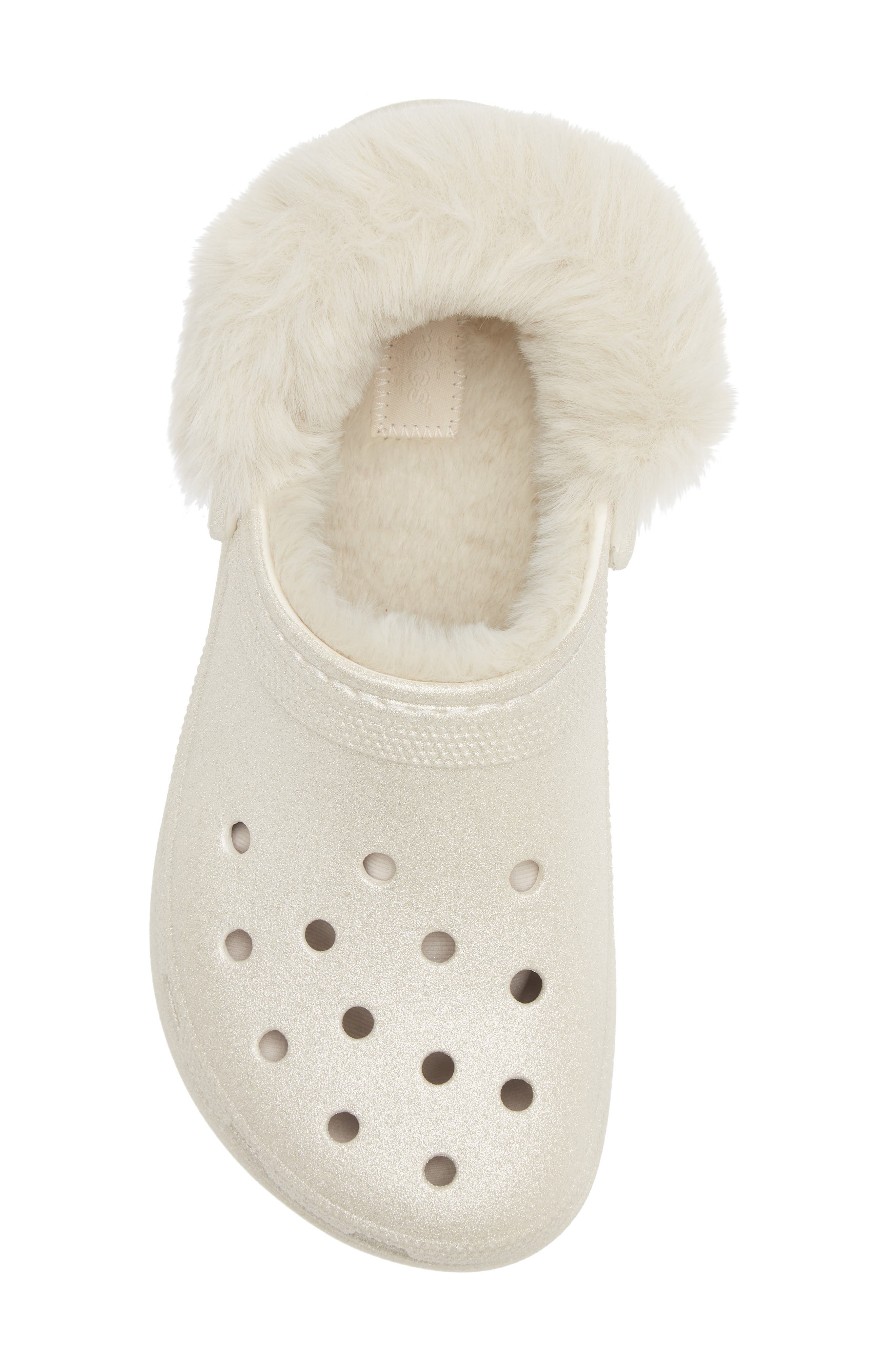 Classic Glitter Clog, Alternate, color, CHALK