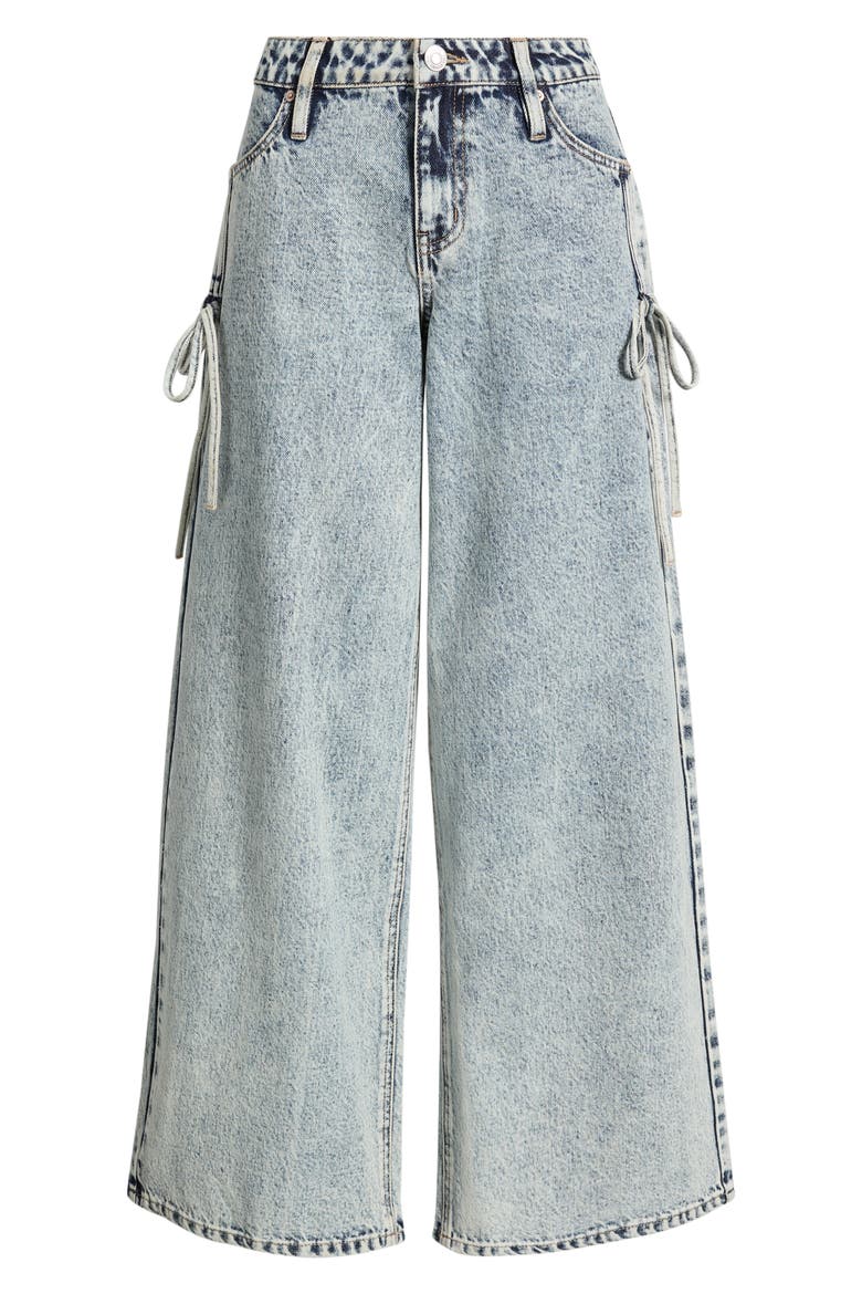 Side Cinch Bow Wide Leg Jeans, Alternate, color, ACID MEDIUM WASH
