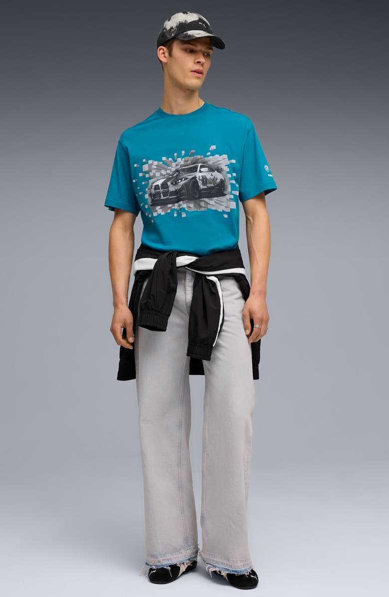 PUMA BMW M4 EVO Cotton Graphic T-shirt, Alternate, color, Tropical Blue