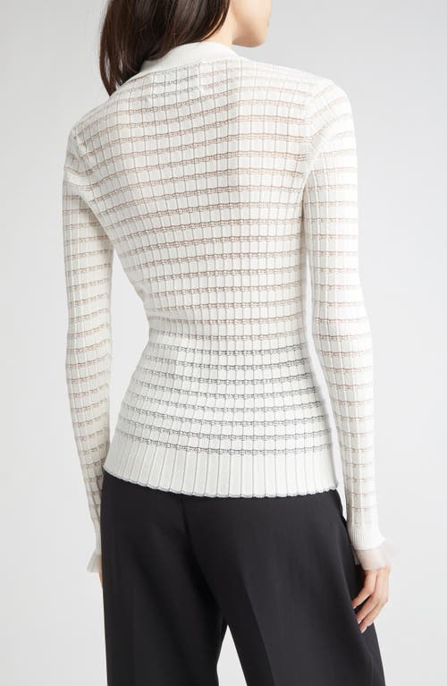 3.1 Phillip Lim Texture Knit Long Sleeve Polo In Neutral