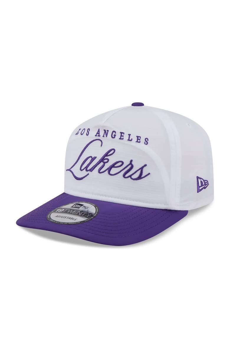 Men's New Era White/Purple Los Angeles Lakers 2025 NBA Draft On-Stage Nylon 19TWENTY Adjustable Hat, Alternate, color, White