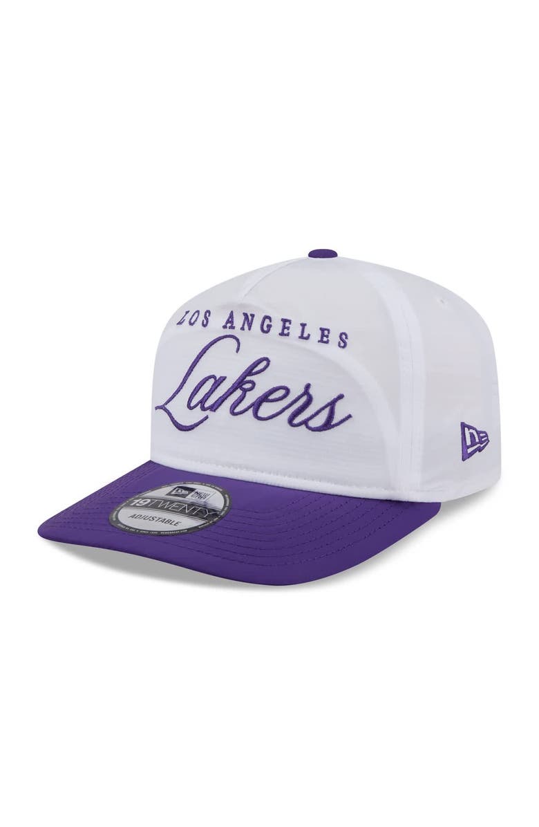 New Era Men's New Era White/Purple Los Angeles Lakers 2025 NBA Draft On-Stage Nylon 19TWENTY Adjustable Hat, Alternate, color, White