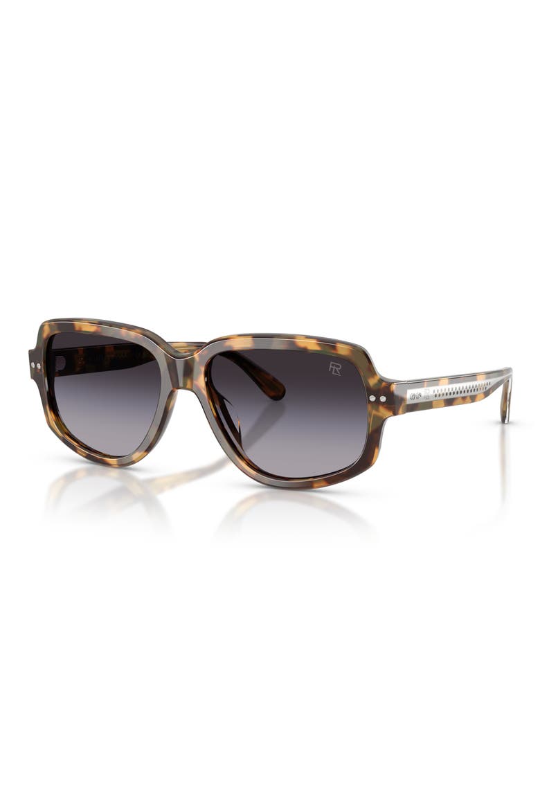 57mm Gradient Irregular Sunglasses, Alternate, color, SPOTTY HAVANA / GRADIENT GREY