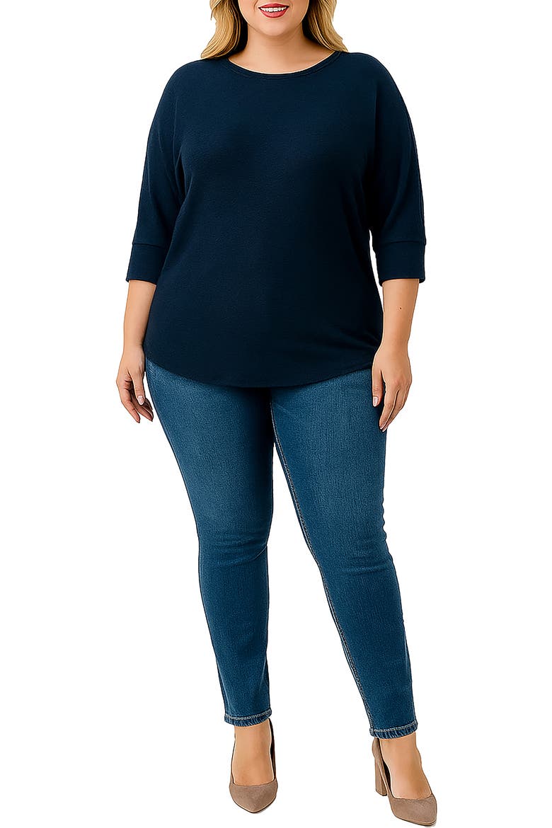 Dolman Sleeve Knit Top, Alternate, color, NAVY
