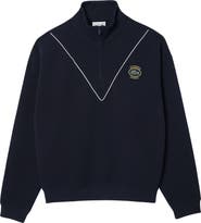 Lacoste Loose Fit Quarter Zip Pullover