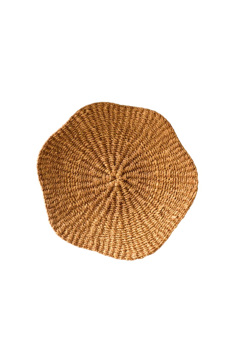 LIKHA Scallop Edge Wall Basket, Alternate, color, Natural + Brown