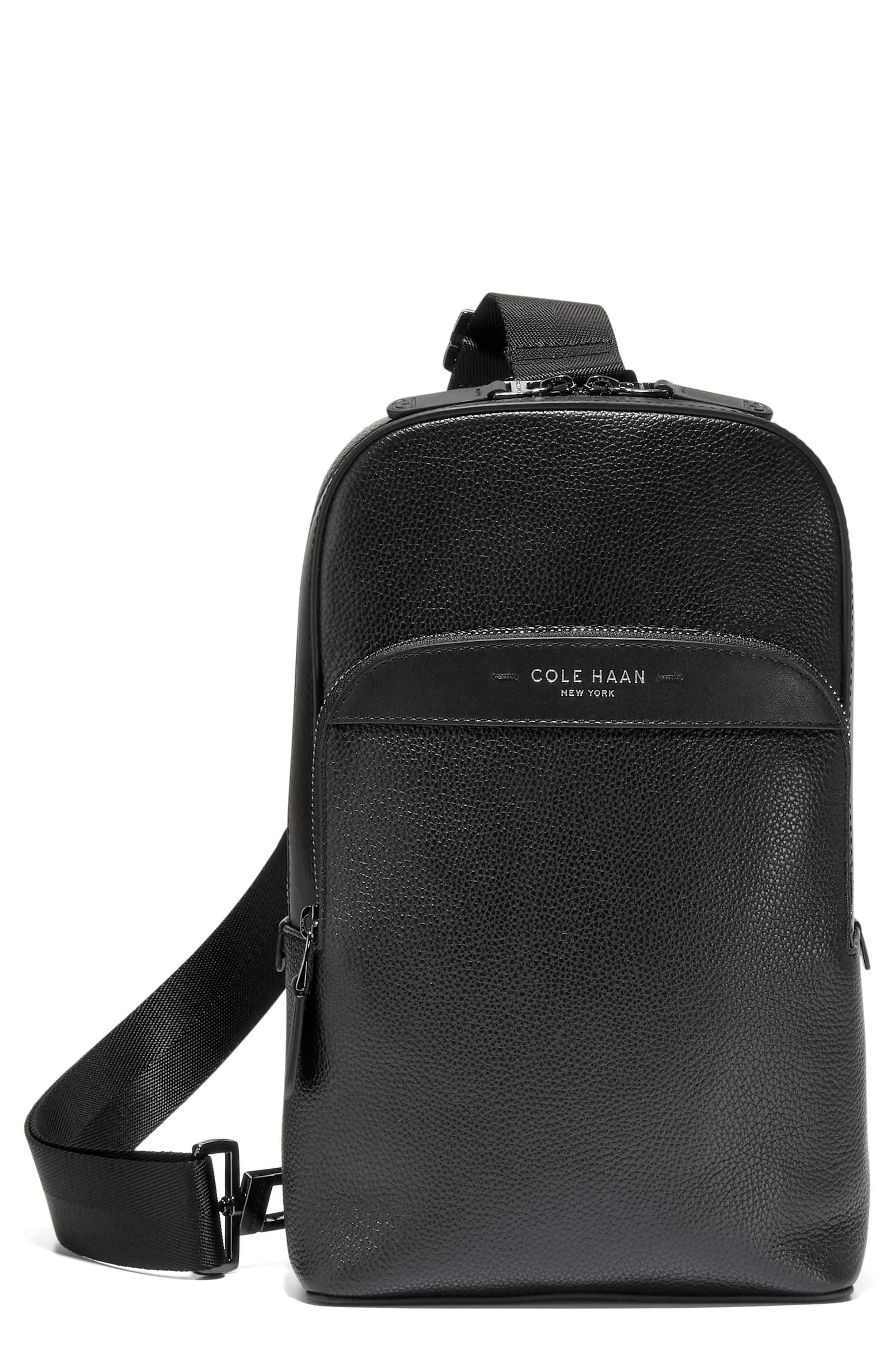 Cole Haan Damon Leather Sling, Main, color, Black