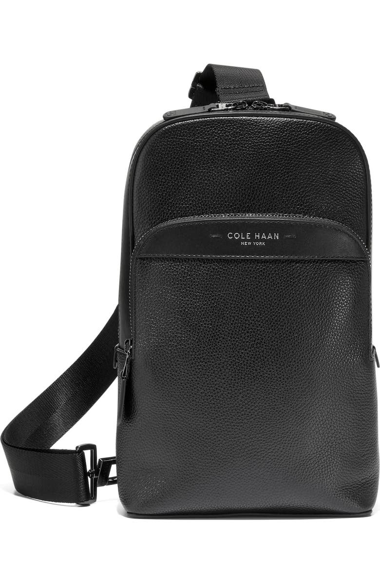 Cole Haan Damon Leather Sling, Main, color, Black