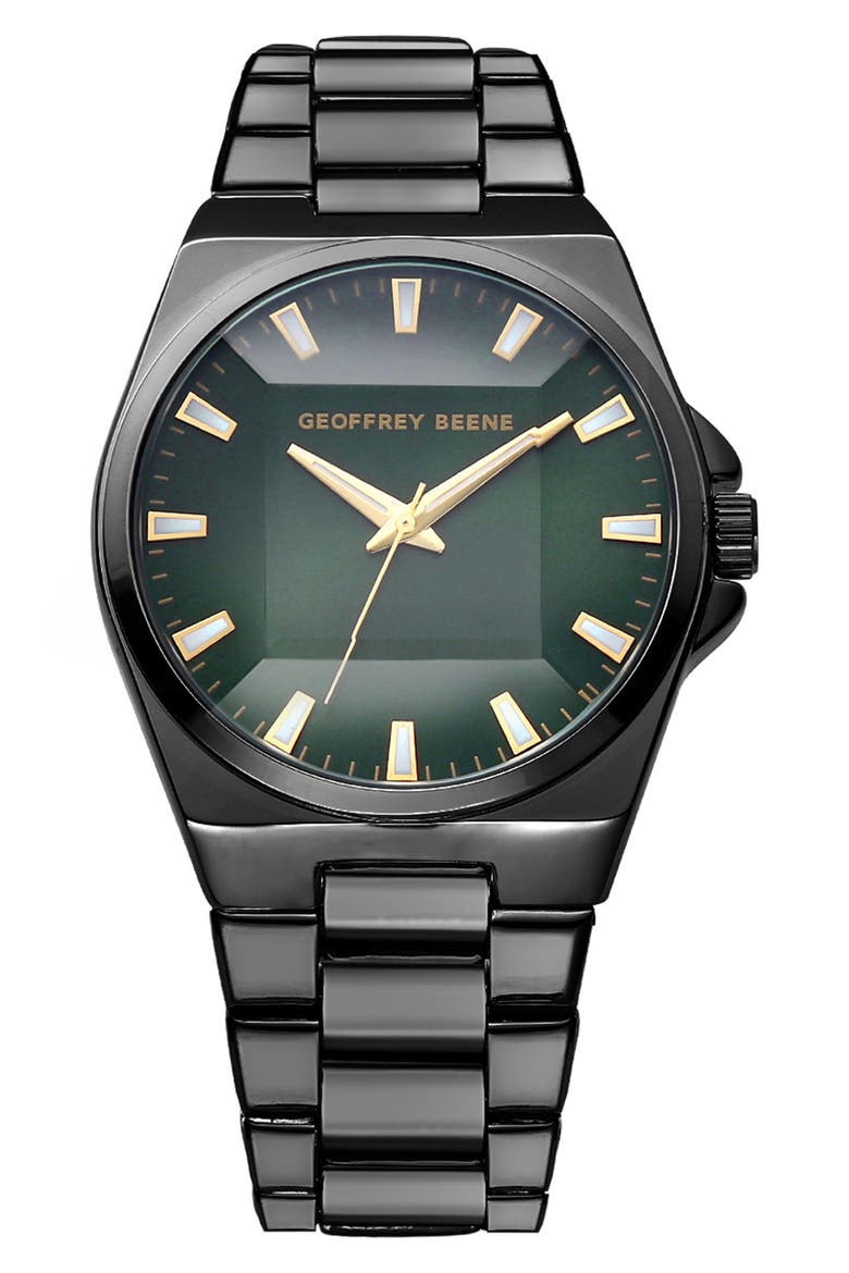 Faceted Glass Bracelet Watch, 41mm, Main, color, GUNMETAL