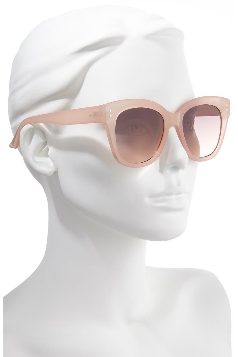 66mm Oversize Sunglasses, Alternate, color, MILKY NUDE