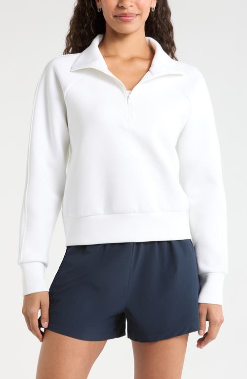 Zella Sporty Half Zip Sweatshirt in White at Nordstrom, Size Large
