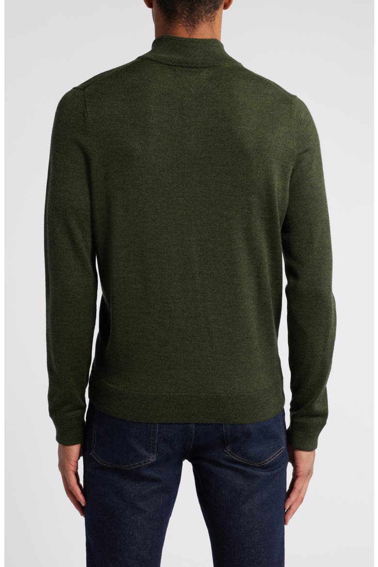 Washable Merino Quarter Zip Sweater, Alternate, color, GREEN DEPTHS