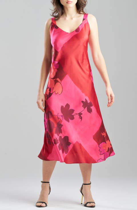 Coromandel Print Satin Nightgown