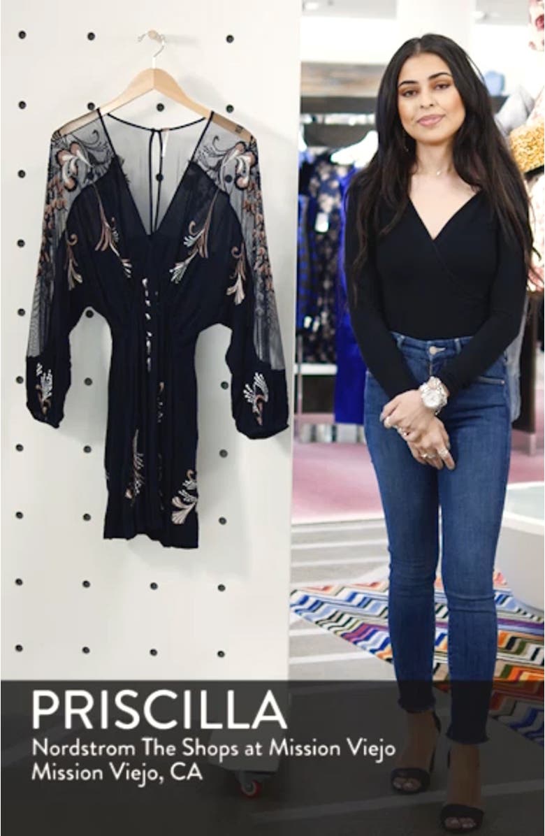 Bonjour Embroidered Illusion Lace Minidress, sales video thumbnail