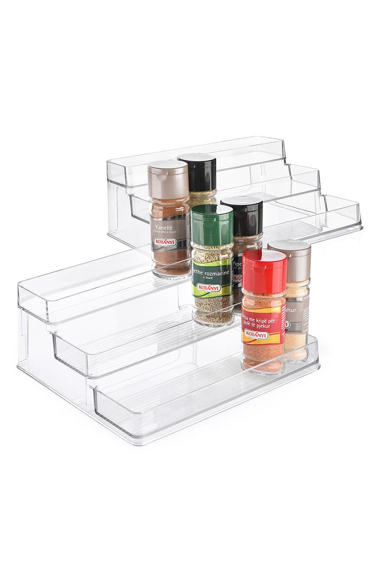 SORBUS Three-Tier Pantry Organizer - Set of 2, Alternate, color, Clear