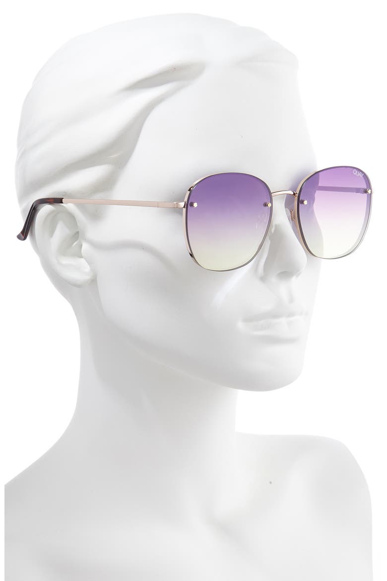 Jezabell Rimless 56mm Round Sunglasses, Alternate, color, ROSE/ PURPLE PINK YELLOW