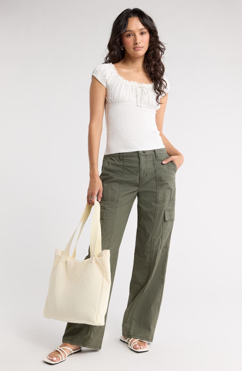 Abound Cap Sleeve Ruched Top, Alternate, color,