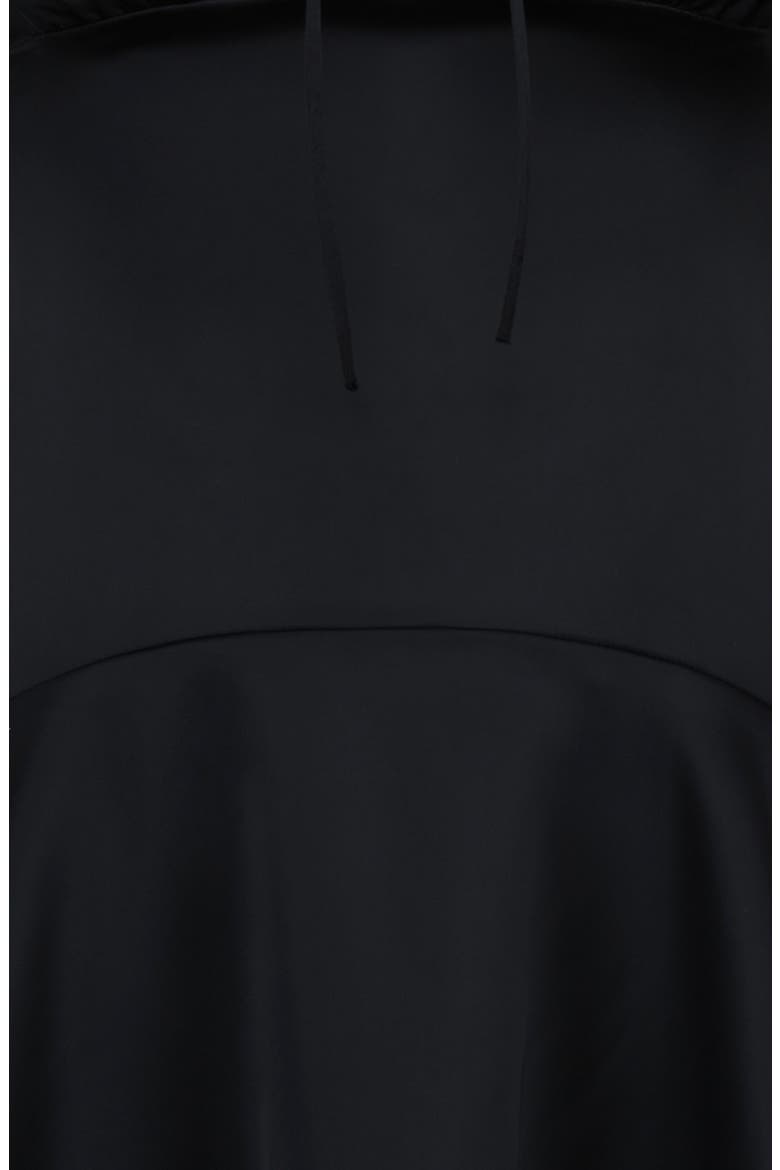Elisabetta Satin Lace Trim Minidress, Alternate, color, BLACK