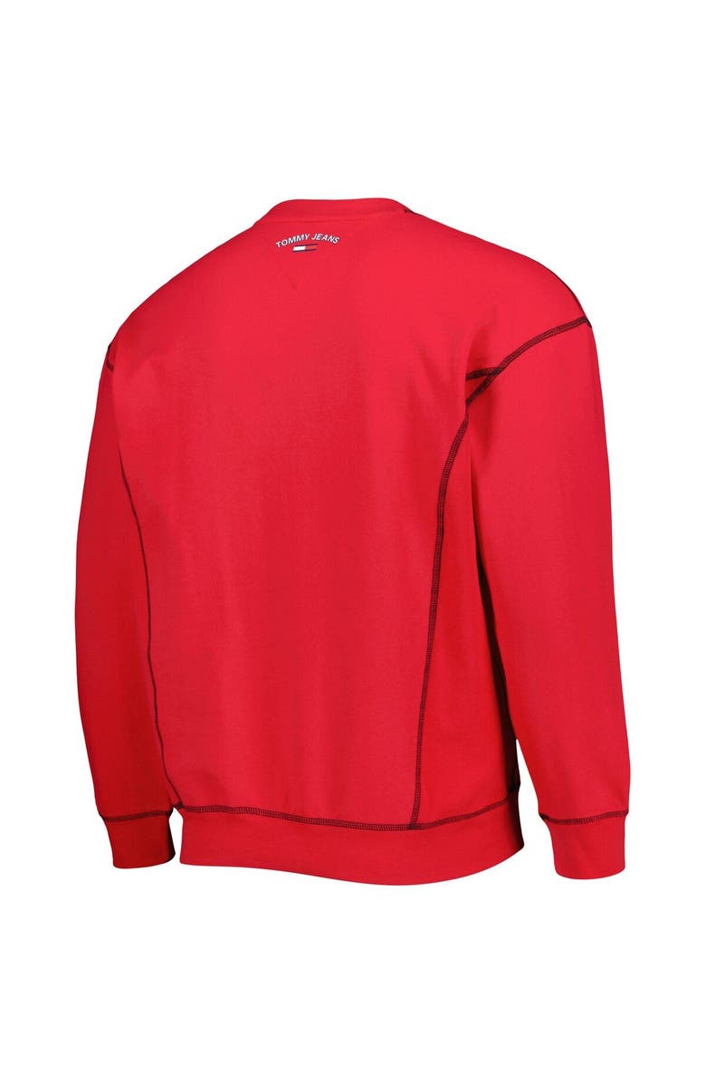 TOMMY JEANS Men's Tommy Jeans Red Portland Trail Blazers Peter French Terry Pullover Crew Sweatshirt, Alternate, color, 