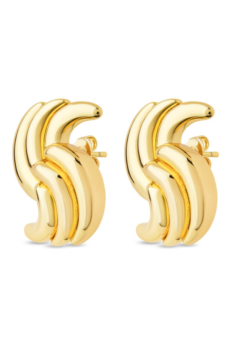 Leni Twisted Statement Stud Earrings, Alternate, color, GOLD