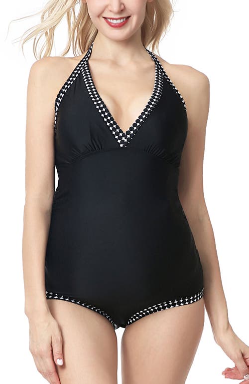 Kimi & Kai Kai Upf 50+ One-piece Maternity Swimsuit In Black
