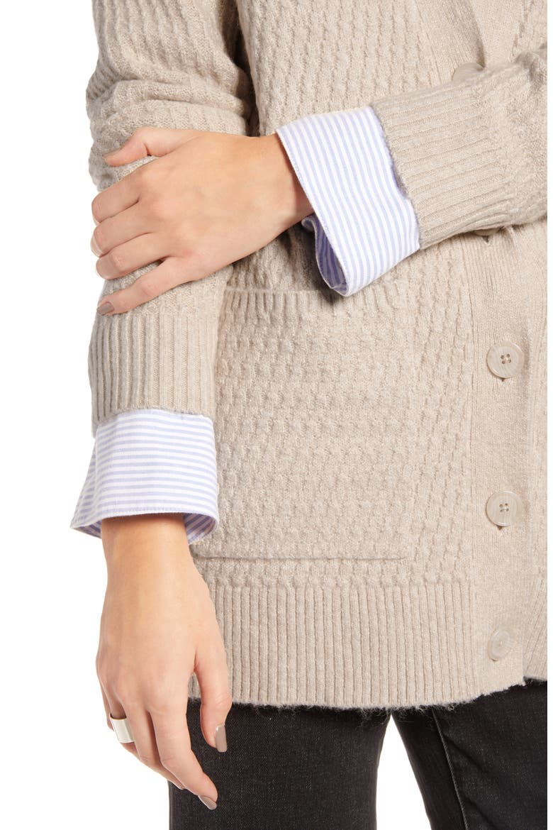 Textured Cardigan, Alternate, color, BEIGE OATMEAL MEDIUM HEATHER