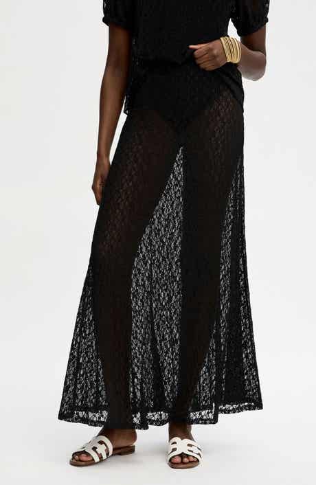 Lace Knit Maxi Skirt