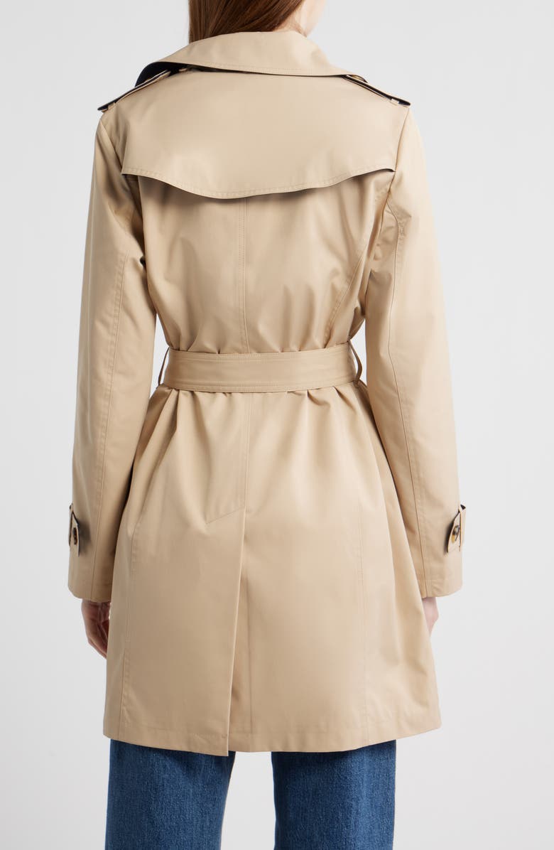 Michael Kors Classic Double Breasted Hooded Trench Coat, Alternate, color, 